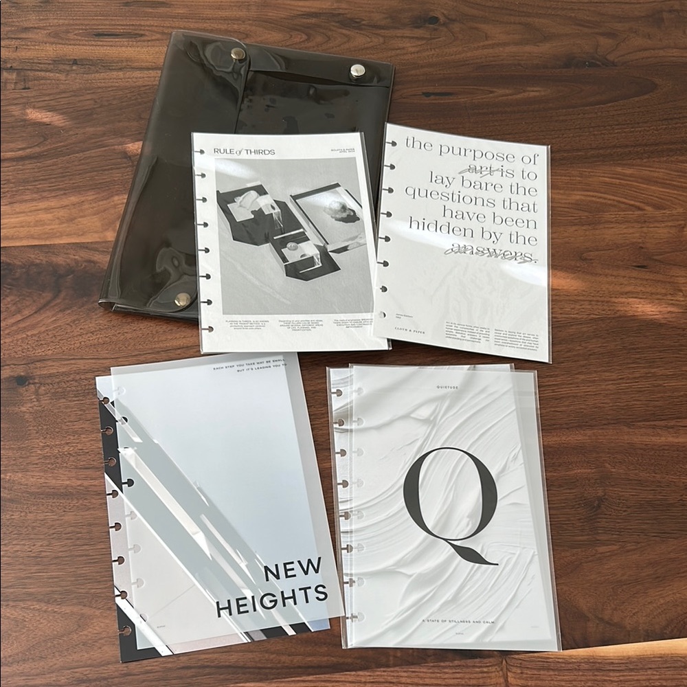 Cloth & Paper & 8lotus dashboards and vellum dashboards in a pouch -half letter